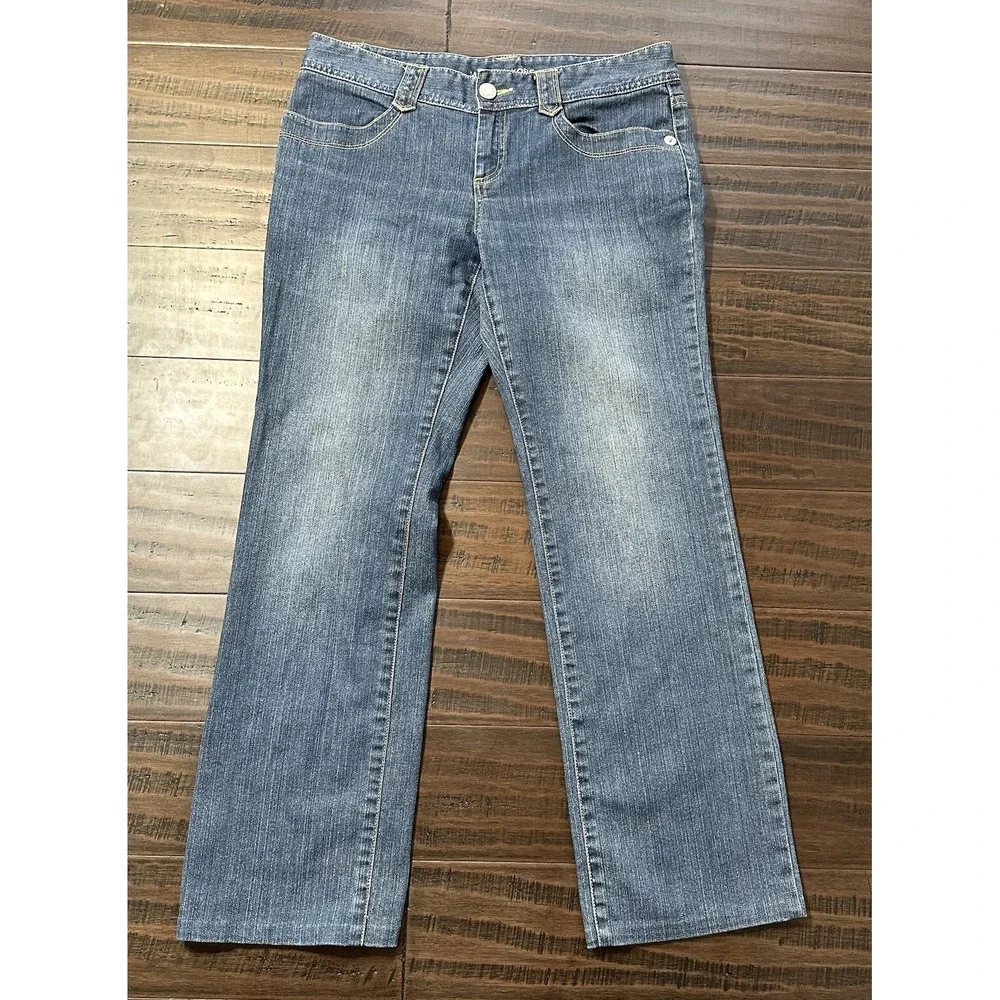Michael Kors Women's Bootcut Jeans Size 10 Button Flap Pockets Medium Wash